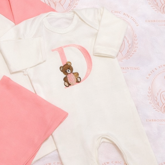 Baby Sleepsuit- initial bear design