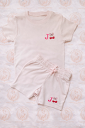 Girls Shorts and t-shirt set - initial cherry design