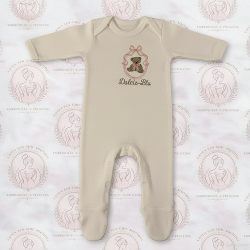 Baby Sleepsuit - framed bear design