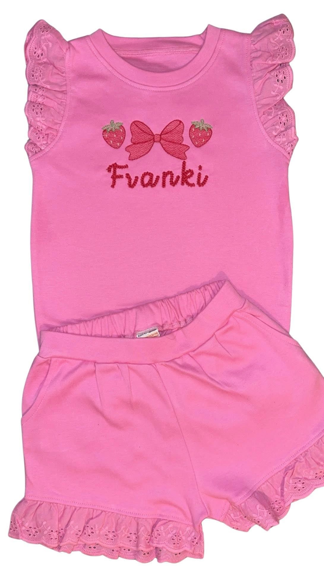 Short and t-shirt - strawberry design